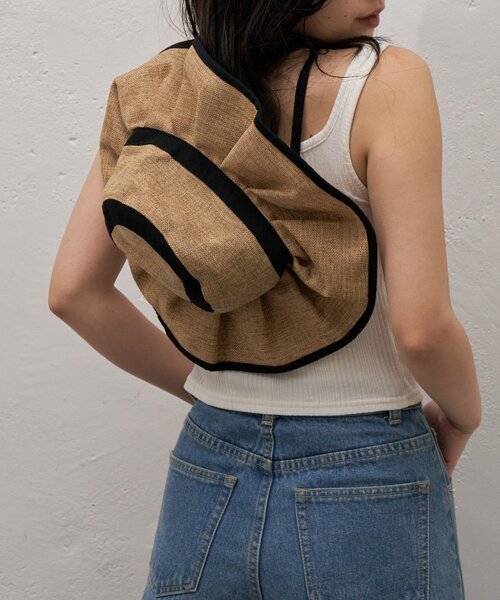 CIAOPANIC TYPY（チャオパニックティピー）の「:【UV対応】柔らか配色たためるジュートフリルハット（ハット・レディース・ベージュ/ブラック/ブラウン/レッド・ONE SIZE）」の18枚目の写真