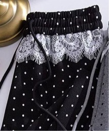 ＆soiree（アンドソワレ）の「ウエストレース付きドット柄イージースウェットパンツ（スウェットパンツ）」