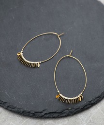 フープピアス メタルビーズ付き 両耳用 スクエメタルフープピアス（ピアス（両耳用））｜Three Four Time