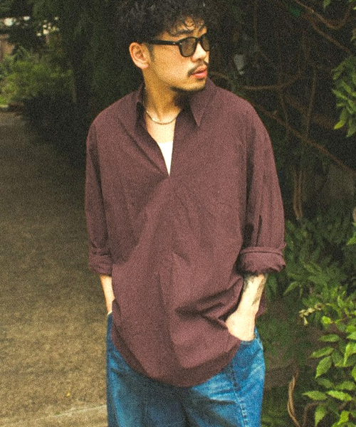 Marvine Pontiak shirt makers(マービンポンティアックシャツメーカーズ)の「Marvine Pontiak / マービンポンティアックシャツメーカーズ Skipper SH(シャツ/ブラウス・メンズ・パープル系その他/ブラウン・FREE)」の1枚目の写真
