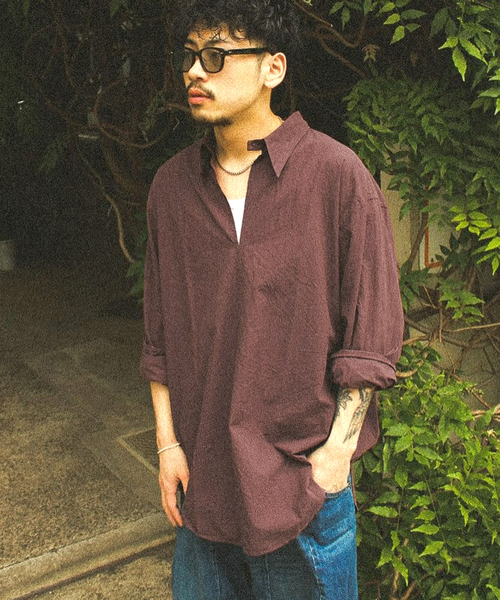 Marvine Pontiak shirt makers(マービンポンティアックシャツメーカーズ)の「Marvine Pontiak / マービンポンティアックシャツメーカーズ Skipper SH(シャツ/ブラウス・メンズ・パープル系その他/ブラウン・FREE)」の3枚目の写真