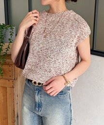 ルムネル rumnel: ハートジップニットブルゾン グレー系 rumnel： ニット セーター ハートジップニットブルゾン / heart zip