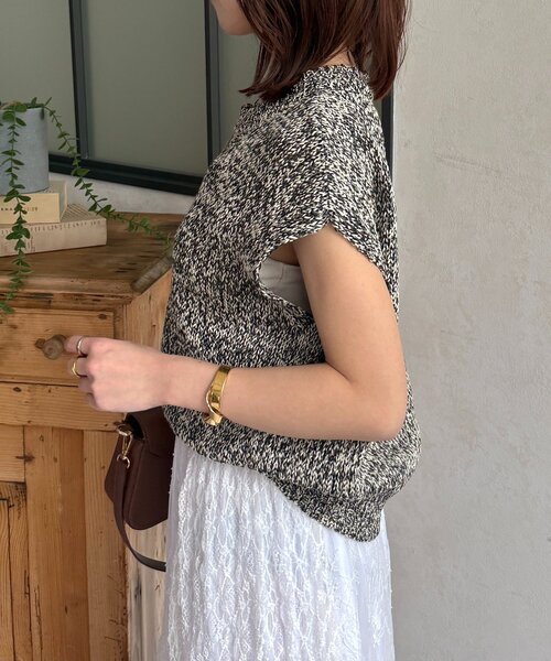 Thevon(ゼボン)の「MIXフレンチニット(ニット/セーター・レディース・ピンク/ベージュ/サックスブルー/ブラック・FREE)」の6枚目の写真