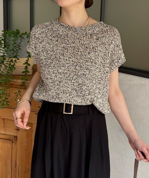 Thevon(ゼボン)の「MIXフレンチニット(ニット/セーター・レディース・ピンク/ベージュ/サックスブルー/ブラック・FREE)」の13枚目の写真