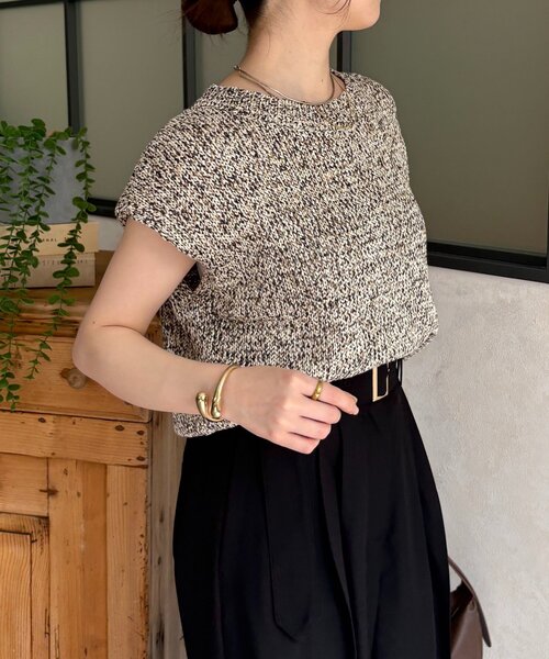 Thevon(ゼボン)の「MIXフレンチニット(ニット/セーター・レディース・ピンク/ベージュ/サックスブルー/ブラック・FREE)」の15枚目の写真