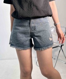 AS KNOW AS plus | 〇フリンジ加工デニムショートパンツ(デニムパンツ)