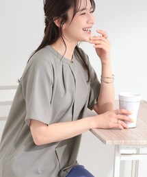 【吸水速乾/セットアップ可】洗濯後しわになりにくい タックブラウス