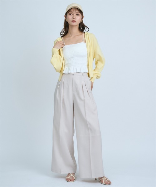 AND COUTURE(アンドクチュール)の「シアーワイドパンツ(その他パンツ・レディース・ベージュ/ネイビー/サックスブルー・SMALL/MEDIUM)」の22枚目の写真