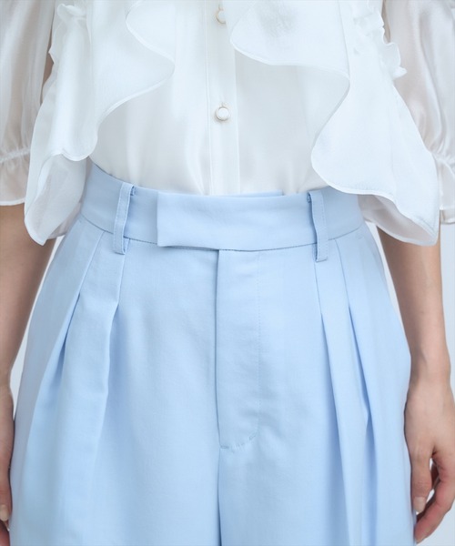 AND COUTURE(アンドクチュール)の「シアーワイドパンツ(その他パンツ・レディース・ベージュ/ネイビー/サックスブルー・SMALL/MEDIUM)」の6枚目の写真