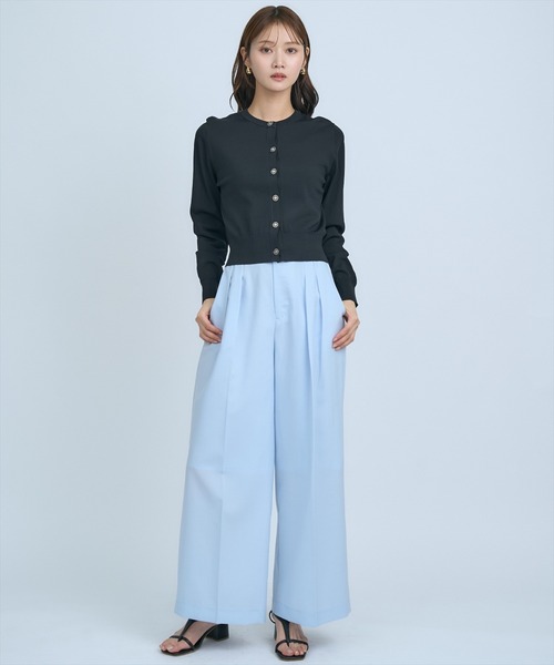AND COUTURE(アンドクチュール)の「シアーワイドパンツ(その他パンツ・レディース・ベージュ/ネイビー/サックスブルー・SMALL/MEDIUM)」の12枚目の写真