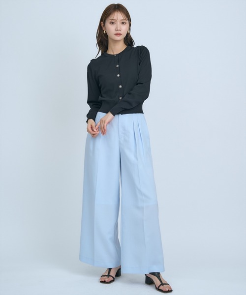 AND COUTURE(アンドクチュール)の「シアーワイドパンツ(その他パンツ・レディース・ベージュ/ネイビー/サックスブルー・SMALL/MEDIUM)」の13枚目の写真