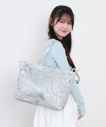 RUCCHE サイドリボン推し活シャドープリントトートバッグ