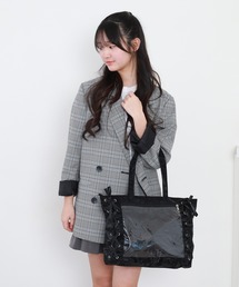 RUCCHE サイドリボン推し活シャドープリントトートバッグ