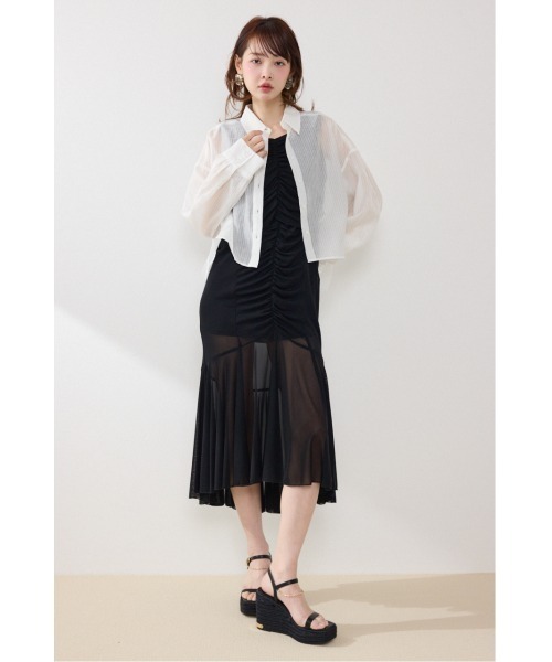 rienda（リエンダ）の「アシンメトリーストライプシャツ春服 夏服（シャツ/ブラウス・レディース・ブルー/ホワイト/ピンク・FREE）」の7枚目の写真