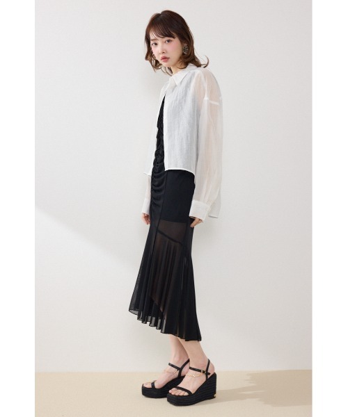 rienda（リエンダ）の「アシンメトリーストライプシャツ春服 夏服（シャツ/ブラウス・レディース・ブルー/ホワイト/ピンク・FREE）」の8枚目の写真