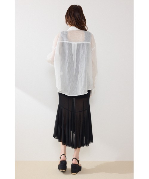 rienda（リエンダ）の「アシンメトリーストライプシャツ春服 夏服（シャツ/ブラウス・レディース・ブルー/ホワイト/ピンク・FREE）」の9枚目の写真