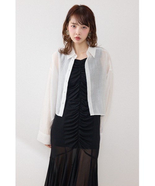 rienda（リエンダ）の「アシンメトリーストライプシャツ春服 夏服（シャツ/ブラウス・レディース・ブルー/ホワイト/ピンク・FREE）」の10枚目の写真