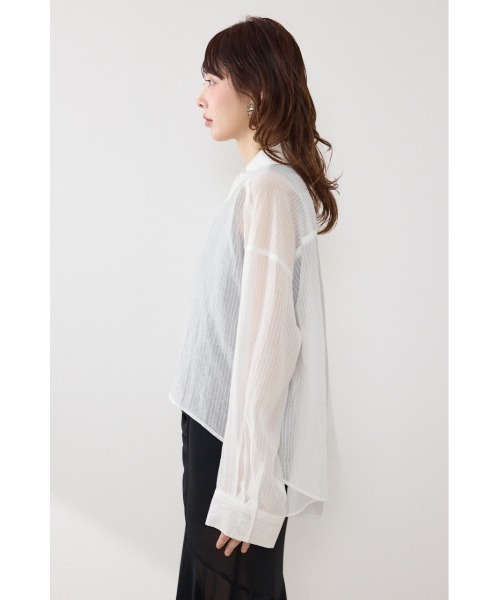 rienda（リエンダ）の「アシンメトリーストライプシャツ春服 夏服（シャツ/ブラウス・レディース・ブルー/ホワイト/ピンク・FREE）」の13枚目の写真
