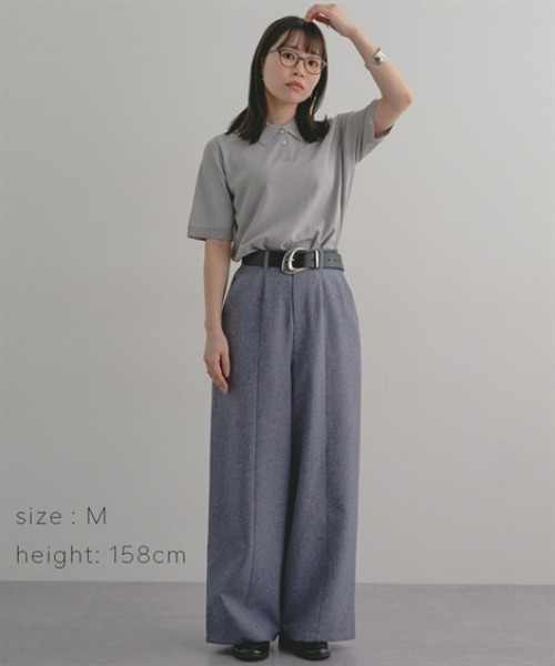 Maison INNESS（メゾンアイネス）の「【アイスクリーンプレミアム】5分袖ポロ衿ニット（持続冷感・毛玉なりにくい ・UVカット・洗濯機で洗える・遮熱）（ニット/セーター・レディース・ブラック/キャメル/杢グレー・L/S/3L/M/4L/5L/LL）」の19枚目の写真