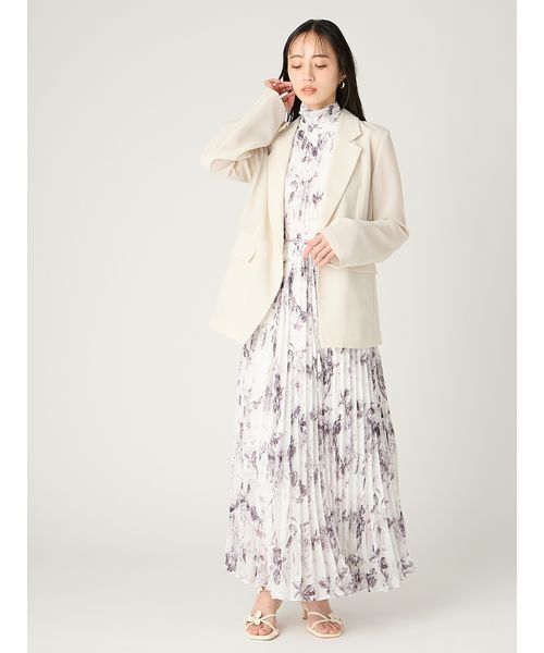 FRAY I.D（フレイアイディー）の「2wayプリーツホルターネックワンピース（ワンピース・レディース・ブラック/マルチ/その他/ホワイト・0/1）」の6枚目の写真
