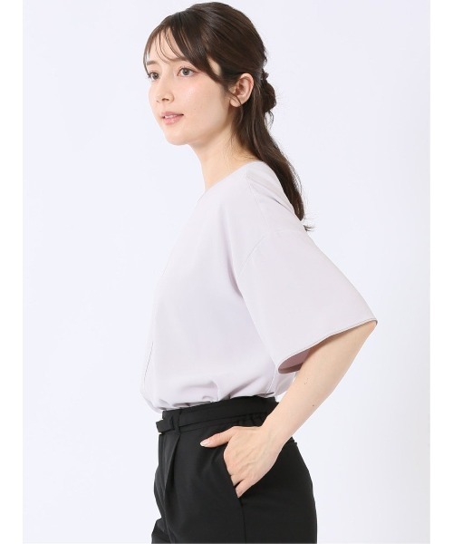 m.f.editorial（エムエフエディトリアル）の「【Tブラウス ストレッチ ウォッシャブル】m.f.エディトリアル レディース 配色 パイピング 半袖 プルオーバー ブラウス（シャツ/ブラウス・レディース・ベージュ/ネイビー/アイボリー/ピンク系その他・MEDIUM/LARGE）」の16枚目の写真