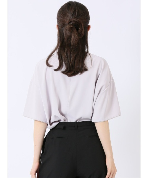 m.f.editorial（エムエフエディトリアル）の「【Tブラウス ストレッチ ウォッシャブル】m.f.エディトリアル レディース 配色 パイピング 半袖 プルオーバー ブラウス（シャツ/ブラウス・レディース・ベージュ/ネイビー/アイボリー/ピンク系その他・MEDIUM/LARGE）」の17枚目の写真