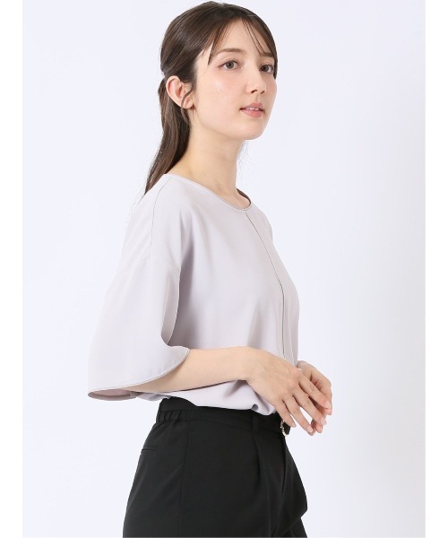 m.f.editorial（エムエフエディトリアル）の「【Tブラウス ストレッチ ウォッシャブル】m.f.エディトリアル レディース 配色 パイピング 半袖 プルオーバー ブラウス（シャツ/ブラウス・レディース・ベージュ/ネイビー/アイボリー/ピンク系その他・MEDIUM/LARGE）」の18枚目の写真
