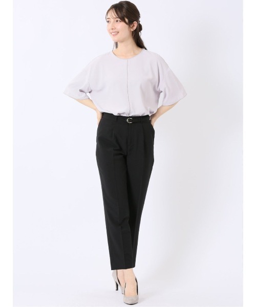 m.f.editorial（エムエフエディトリアル）の「【Tブラウス ストレッチ ウォッシャブル】m.f.エディトリアル レディース 配色 パイピング 半袖 プルオーバー ブラウス（シャツ/ブラウス・レディース・ベージュ/ネイビー/アイボリー/ピンク系その他・MEDIUM/LARGE）」の19枚目の写真