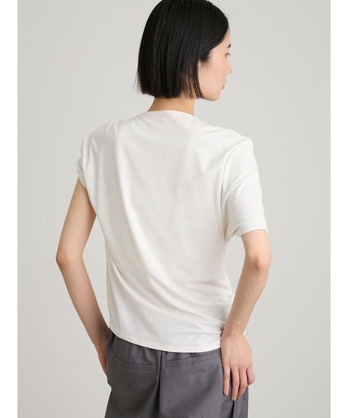 MIESROHE(ミースロエ)の「【洗える・持続冷感】【ICEDFABRIC+R】ツイストプルオーバー(Tシャツ/カットソー・レディース・ダークグレー/ライム/ホワイト・F)」の7枚目の写真