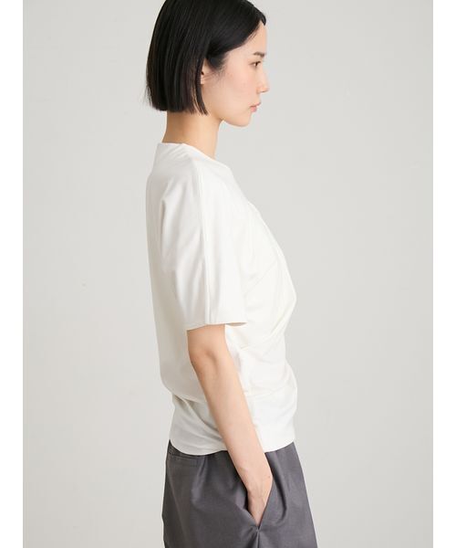 MIESROHE(ミースロエ)の「【洗える・持続冷感】【ICEDFABRIC+R】ツイストプルオーバー(Tシャツ/カットソー・レディース・ダークグレー/ライム/ホワイト・F)」の8枚目の写真