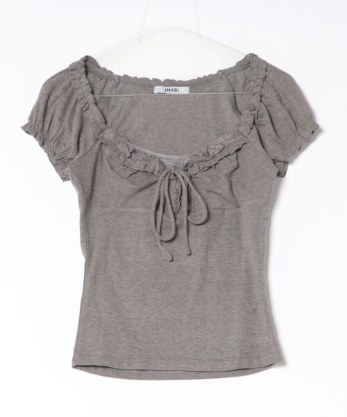 IMARI(イマリ)の「【 IMARI / イマリ 】 レース チョーカー付き フリル 半袖 トップス(Tシャツ/カットソー・レディース・グレー/ホワイト/ブルー・FREE)」の12枚目の写真