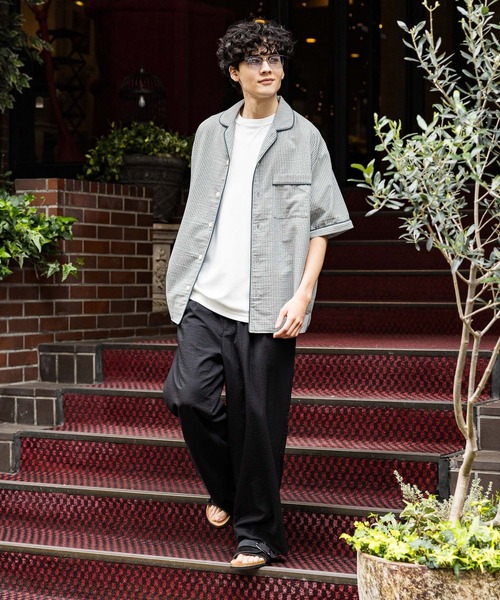 niko and...(ニコアンド)の「ストライプパジャマシャツ(シャツ/ブラウス・メンズ・サックスブルー/グレー/ベージュ・MEDIUM/LARGE)」の13枚目の写真