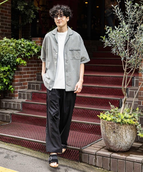 niko and...(ニコアンド)の「ストライプパジャマシャツ(シャツ/ブラウス・メンズ・サックスブルー/グレー/ベージュ・MEDIUM/LARGE)」の14枚目の写真