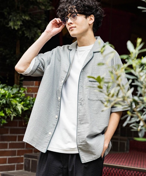 niko and...(ニコアンド)の「ストライプパジャマシャツ(シャツ/ブラウス・メンズ・サックスブルー/グレー/ベージュ・MEDIUM/LARGE)」の16枚目の写真
