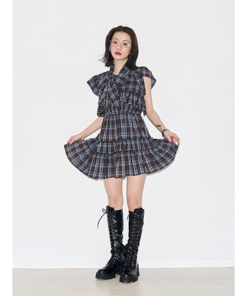 jouetie(ジュエティ)の「フリルスリーブミニワンピース【夏ワンピース】(ワンピース・レディース・ブラウン/レッド/ブラック・FREE)」の9枚目の写真