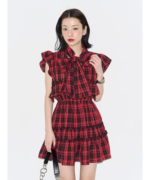 jouetie(ジュエティ)の「フリルスリーブミニワンピース【夏ワンピース】(ワンピース・レディース・ブラウン/レッド/ブラック・FREE)」の10枚目の写真