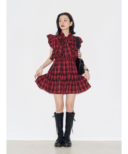 jouetie(ジュエティ)の「フリルスリーブミニワンピース【夏ワンピース】(ワンピース・レディース・ブラウン/レッド/ブラック・FREE)」の14枚目の写真