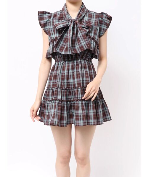 jouetie(ジュエティ)の「フリルスリーブミニワンピース 夏服(ワンピース・レディース・ブラウン/レッド/ブラック・FREE)」の8枚目の写真
