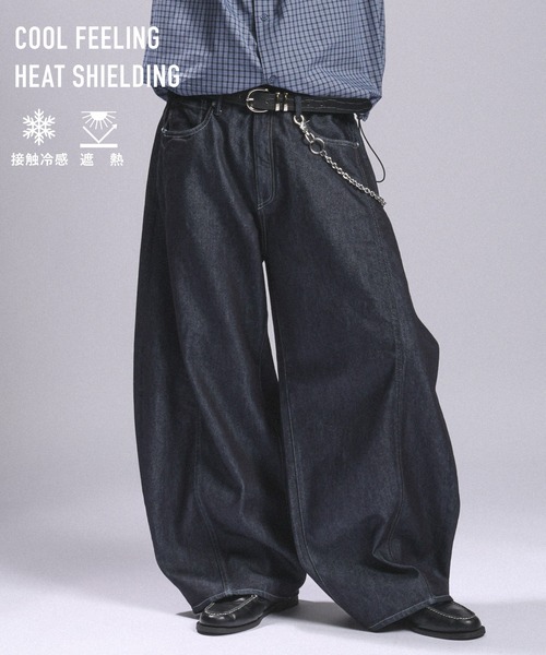 RAGEBLUE（レイジブルー）の「＜接触冷感＞Cool Feeling Light oz Denim Barrel Pants/ライトオンスデニムバレルパンツ（デニムパンツ・メンズ・ライトブルー/グレー/ネイビー・MEDIUM/SMALL/LARGE）」の3枚目の写真