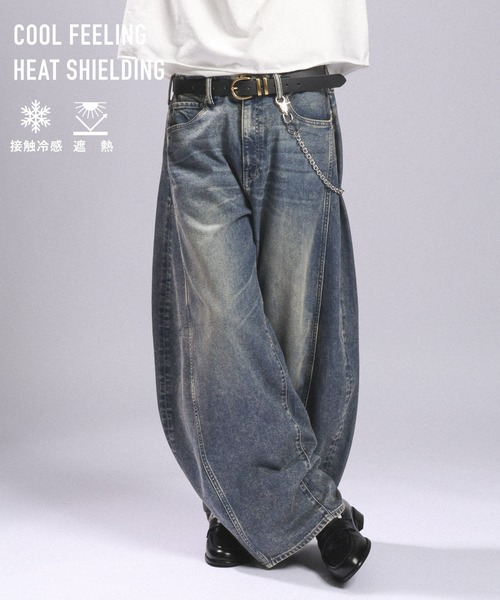RAGEBLUE（レイジブルー）の「＜接触冷感＞Cool Feeling Light oz Denim Barrel Pants/ライトオンスデニムバレルパンツ（デニムパンツ・メンズ・ライトブルー/グレー/ネイビー・MEDIUM/SMALL/LARGE）」の2枚目の写真
