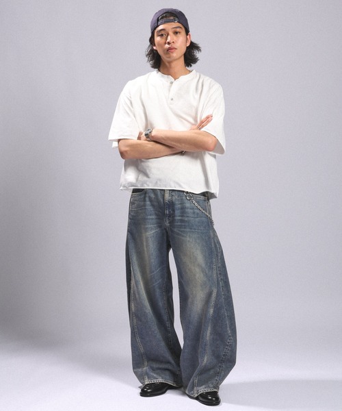 RAGEBLUE（レイジブルー）の「＜接触冷感＞Cool Feeling Light oz Denim Barrel Pants/ライトオンスデニムバレルパンツ（デニムパンツ・メンズ・ライトブルー/グレー/ネイビー・MEDIUM/SMALL/LARGE）」の15枚目の写真