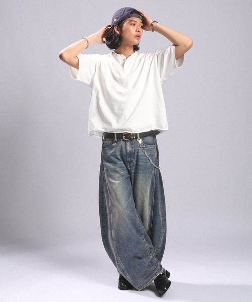 RAGEBLUE（レイジブルー）の「＜接触冷感＞Cool Feeling Light oz Denim Barrel Pants/ライトオンスデニムバレルパンツ（デニムパンツ・メンズ・ライトブルー/グレー/ネイビー・MEDIUM/SMALL/LARGE）」の16枚目の写真