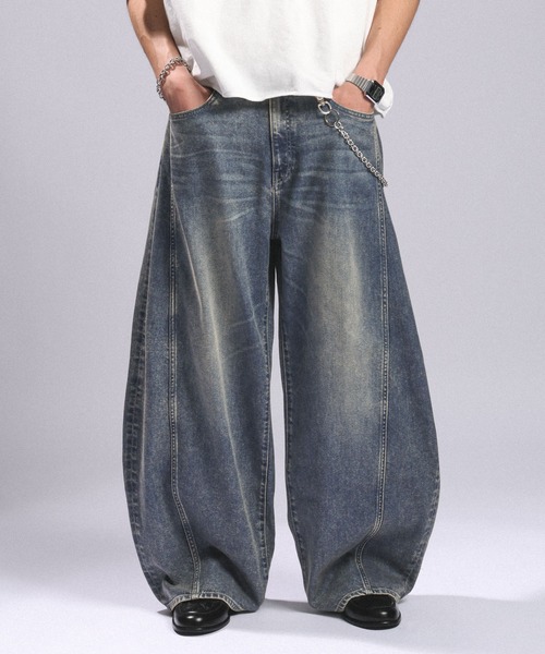 RAGEBLUE（レイジブルー）の「＜接触冷感＞Cool Feeling Light oz Denim Barrel Pants/ライトオンスデニムバレルパンツ（デニムパンツ・メンズ・ライトブルー/グレー/ネイビー・MEDIUM/SMALL/LARGE）」の19枚目の写真