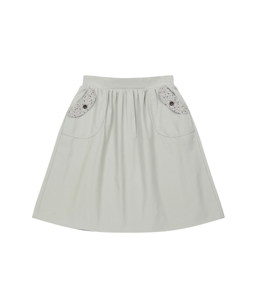 OHESHIO（オヘシオ）の「FLORAL POCKET BANDING MIDI SKIRT, KHAKI GRAY（スカート・レディース・その他・FREE）」の7枚目の写真
