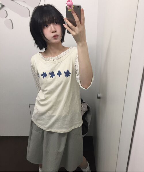 OHESHIO（オヘシオ）の「FLORAL POCKET BANDING MIDI SKIRT, KHAKI GRAY（スカート・レディース・その他・FREE）」の8枚目の写真