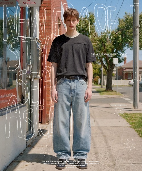 NO NEED（ノーニード）の「【WV PROJECT】Kevin SS/JIST7851（Tシャツ/カットソー・メンズ・ブラック/クリーム/ブルー/ライトグリーン・S/M/L）」の5枚目の写真