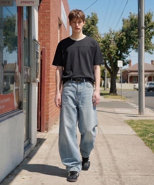 NO NEED（ノーニード）の「【WV PROJECT】Kevin SS/JIST7851（Tシャツ/カットソー・メンズ・ブラック/クリーム/ブルー/ライトグリーン・S/M/L）」の6枚目の写真