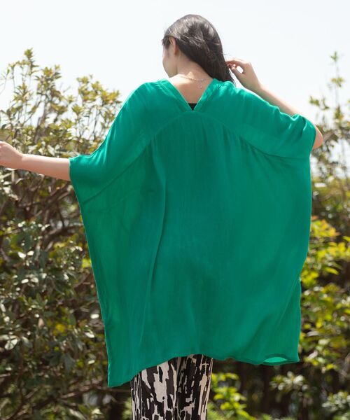 Green　Parks（グリーンパークス）の「ハシゴレースレーヨンクレープチュニック（チュニック・レディース・ネイビー/パープル/グリーン/ブラック・FREE）」の9枚目の写真