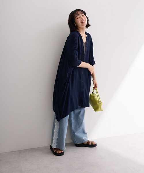 Green　Parks（グリーンパークス）の「ハシゴレースレーヨンクレープチュニック（チュニック・レディース・ネイビー/パープル/グリーン/ブラック・FREE）」の10枚目の写真