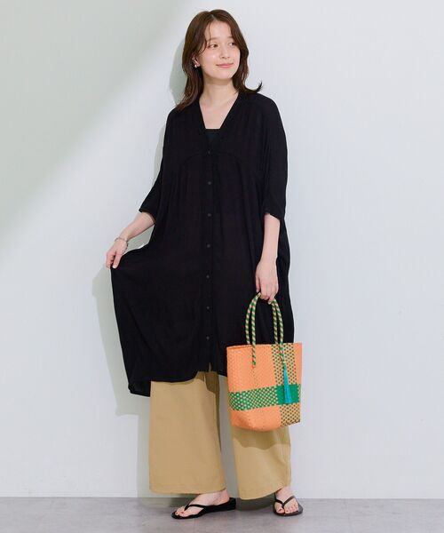 Green　Parks（グリーンパークス）の「ハシゴレースレーヨンクレープチュニック（チュニック・レディース・ネイビー/パープル/グリーン/ブラック・FREE）」の19枚目の写真